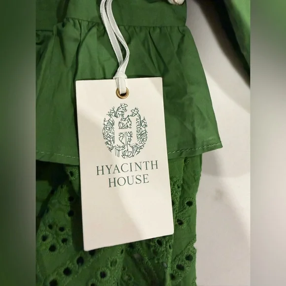 New Tuckernuck Hyacinth House Forest Green Ruffle Nadia Boise Top-Size Medium - Picture 6 of 10